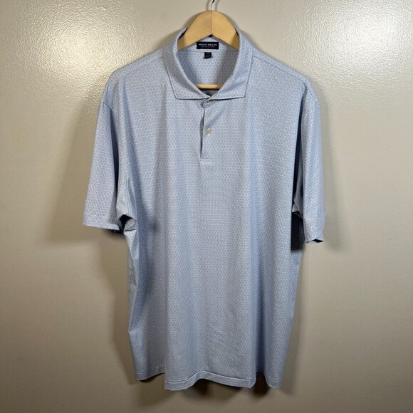 Peter Millar Crown & Crafted Northstar Performance Polo Shirt Size XXL Blue Pink - Picture 1 of 11